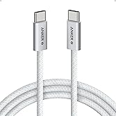 Anker Zolo USB C to USB C Cable, Braided and Dirt-Free Type-C Fast Charging Cable, Slim Connector, for iPhone 17 Series, MacBook (240W) (White, 6FT)