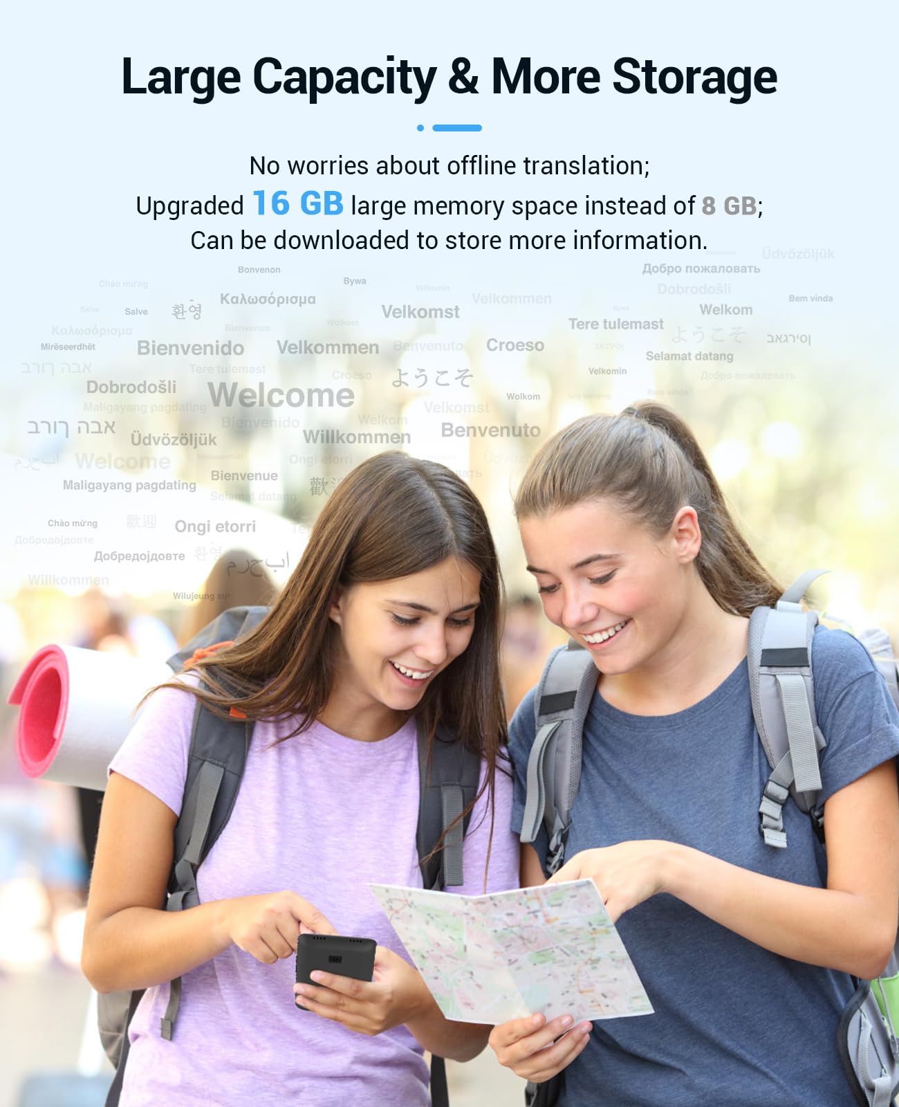 Language Translator Device,AI Inteligente Translator 2025,Support 139 Languages and Accents Portable Instant Translation with 4.1”Screen,Upgraded Chip,16GB Storage Space for Travel Business Learning