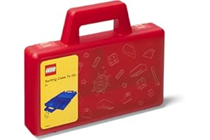 ROOM Copenhagen, Lego Sorting Box to-Go - Travel Case with Organizing Dividers - Red (40870001)
