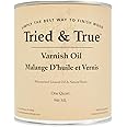 Tried & True Superior Varnish Oil Wood Finish, Quart - Natural Pine Resin & Linseed Oil, Ideal for Interior Furniture, Tables, Countertops - Non-Toxic, Scratch Resistant & Durable