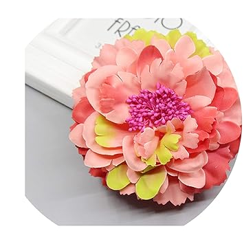 Amazon Com Fabric Blooming Peony Flower Corsage Brooch Woman Hair
