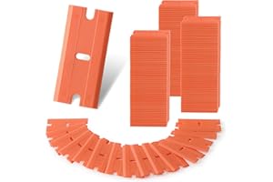 WORKPRO 200 Pack Plastic Razor Blades, Double Edged Scraper Blades, Safety Razor Blades Easy Replacement, Perfect for Scraping, Removing Decals, Stickers, Labels, and Cleaning Glass