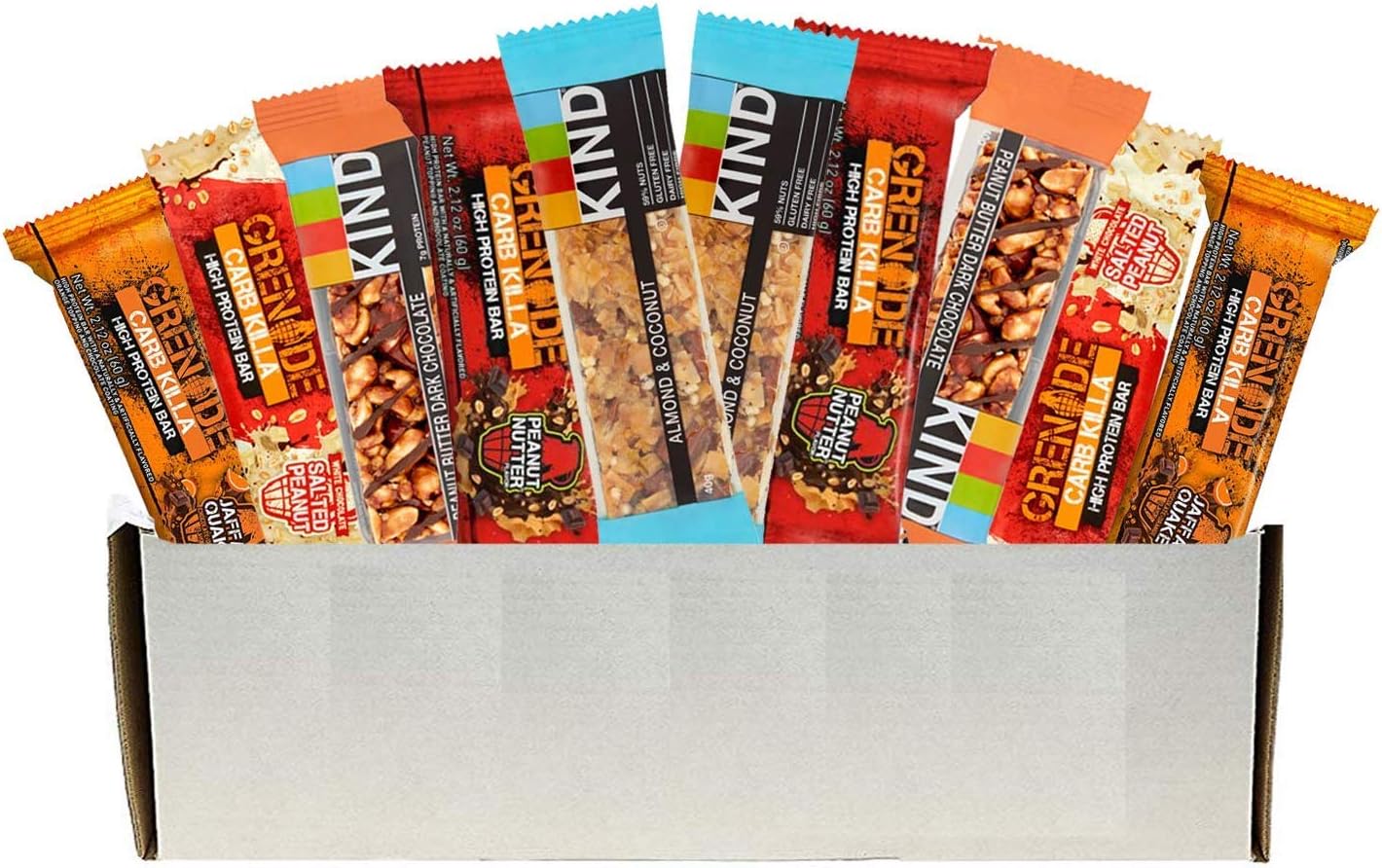 Kind & Grenade Protein Bars High Protein Low Carb Low Sugar Healthy Nutrition Bars-Mixed Case 10 Protein Bars
