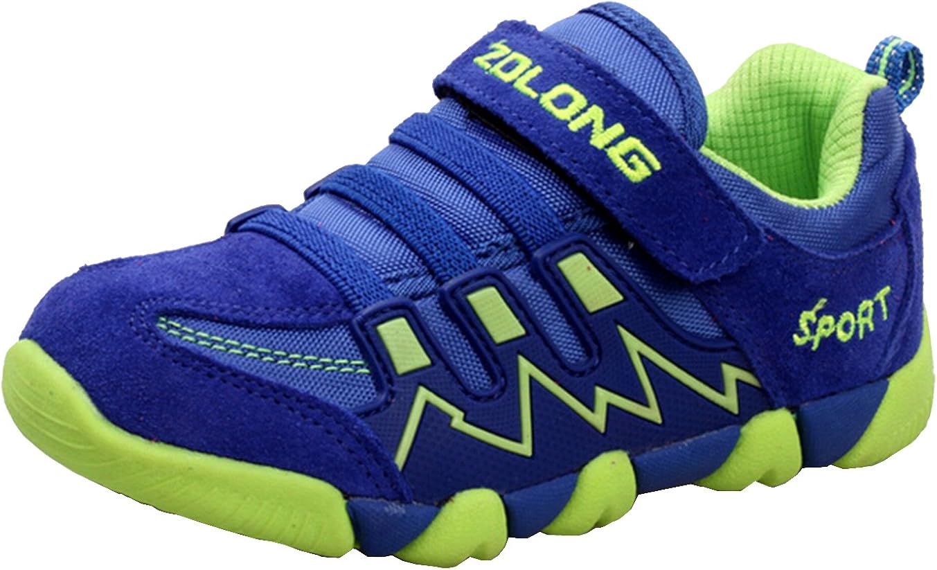 DADAWEN Boy's Girl's Children Sneakers Athletic Easy Strap Running