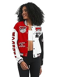COZYPOIN Women's Varsity Jacket Cropped Letterman