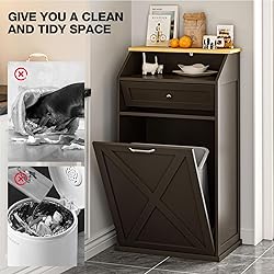GAZHOME 13 Gallon Tilt Out Trash Cabinet, Upgrade