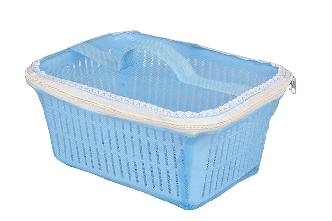 Tanyash Plastic Fruit Basket with Cover, Blue