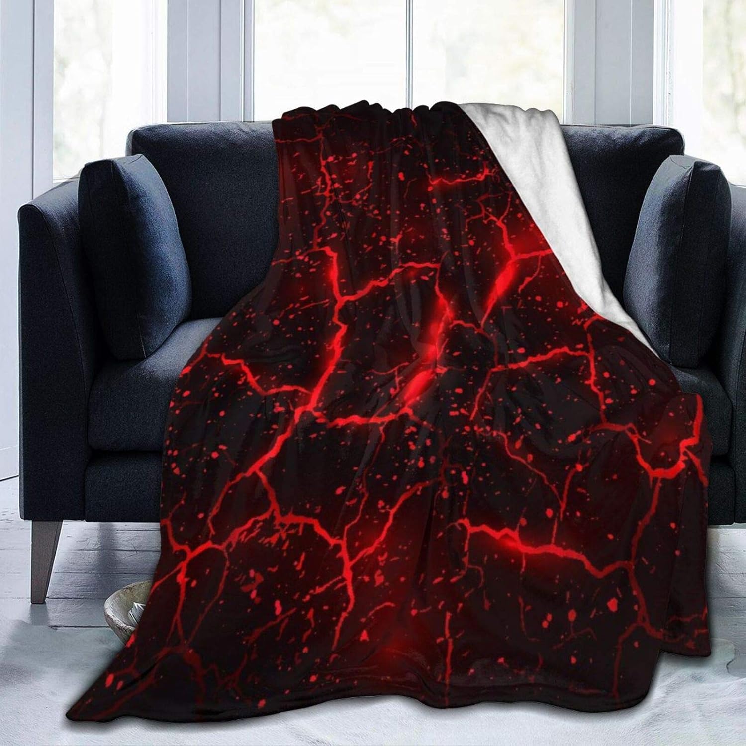 Flannel Fleece Throw Blankets,Volcano Lava Texture Background Super