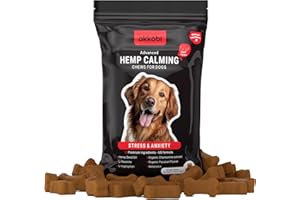 Hemp Calming Chews for Dogs - 60 Pcs - Anxiety Relief with Melatonin - Helps with Stress, Travel, Check-ups, Barking & Groomi