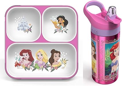 Amazon ピンクマジック プリンセス 弁当箱 ディズニーテーマ ステンレス製ウォーターボトル アリエル リトルマーメイド ジャスミンアラジン ビューティービーストベル シンデレラ 2点 Generic 弁当箱 通販