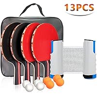 Tischtennis Set Mit Ausziehbarem Netz - 2 Schläger & 6 Bälle Für Familien