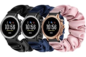 Puhuite Compatible with 16mm 18mm 20mm 22mm Watch Bands,Soft Cute Printed Elastic Cloth Wristband Quick Release Band Scrunchie Wristbands Replacement for Women