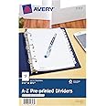Avery A-Z Dividers, 12-Tab Set, 8-1/2" x 5-1/2", 1 Binder Divider Set (11313)