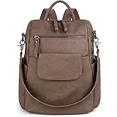 UTO Women Backpack Purse 3 ways PU Washed Leather Ladies Rucksack Shoulder Bag New Blue