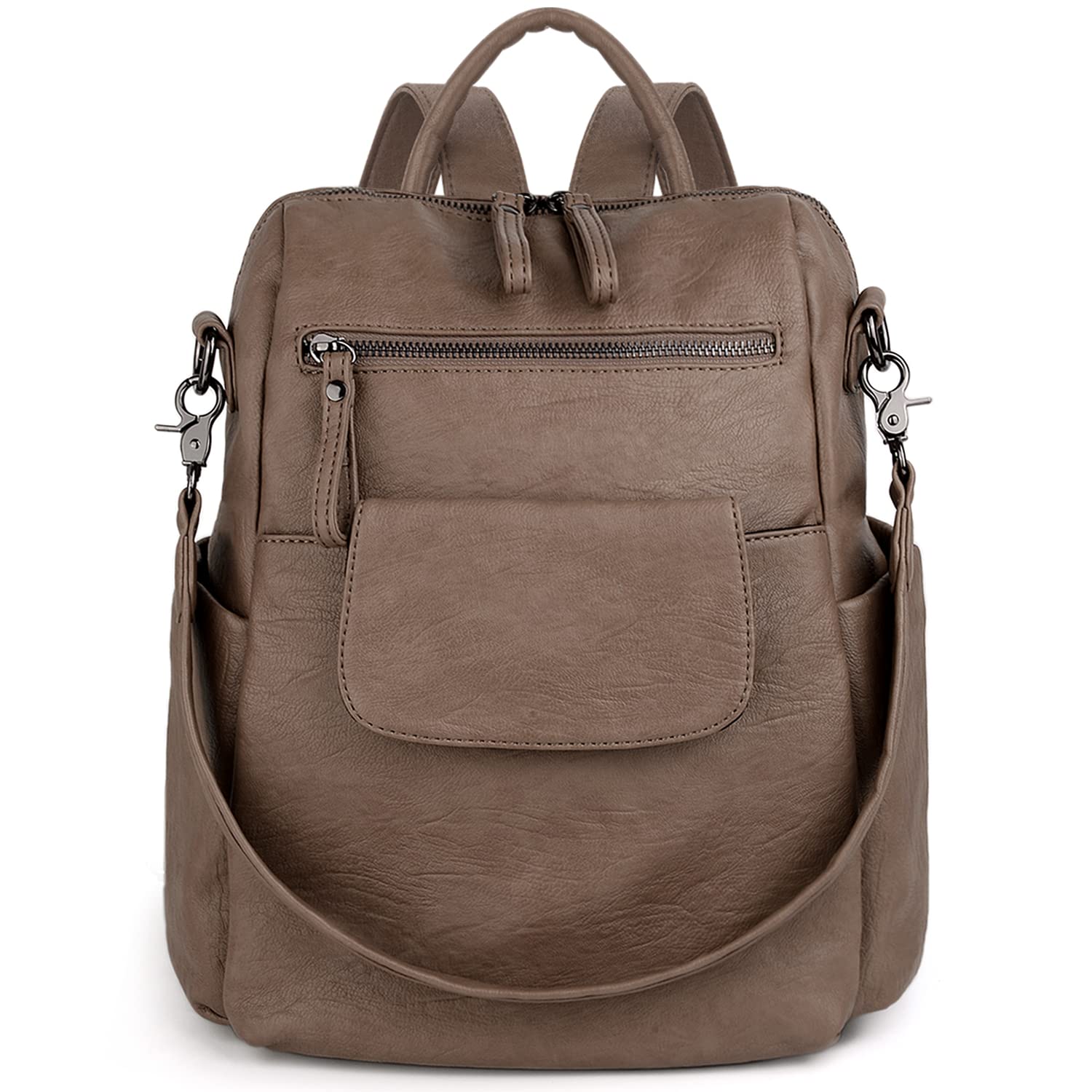 Photo 1 of ***The model may vary****
UTO Women Backpack Purse 3 ways PU Washed Leather Ladies Rucksack Shoulder Bag Khaki