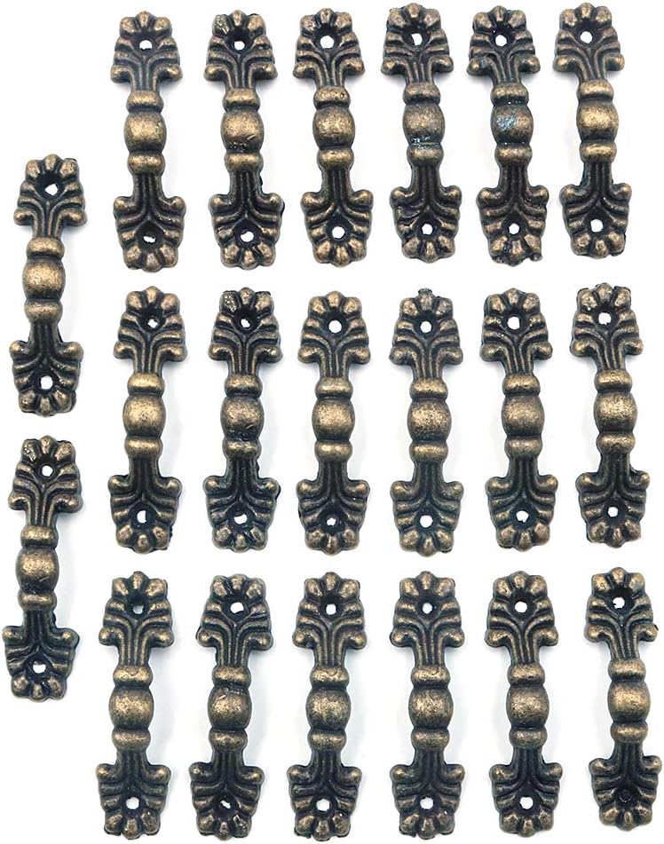 Namvo 20Pcs Practical Decorative Door Handles 42x11mm Antique Furniture Handles Jewelry Wooden Box Cabinet Knobs and Handles Kitchen Drawer Cupboard Pull Handles Grip