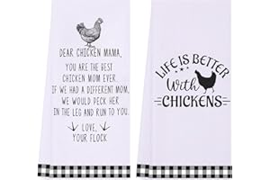 LXOMILL Chicken Mom Gifts, Chicken Gifts, Chicken Lady Gifts, Chicken Kitchen Towels, Chicken Gifts for Chicken Lovers Friend