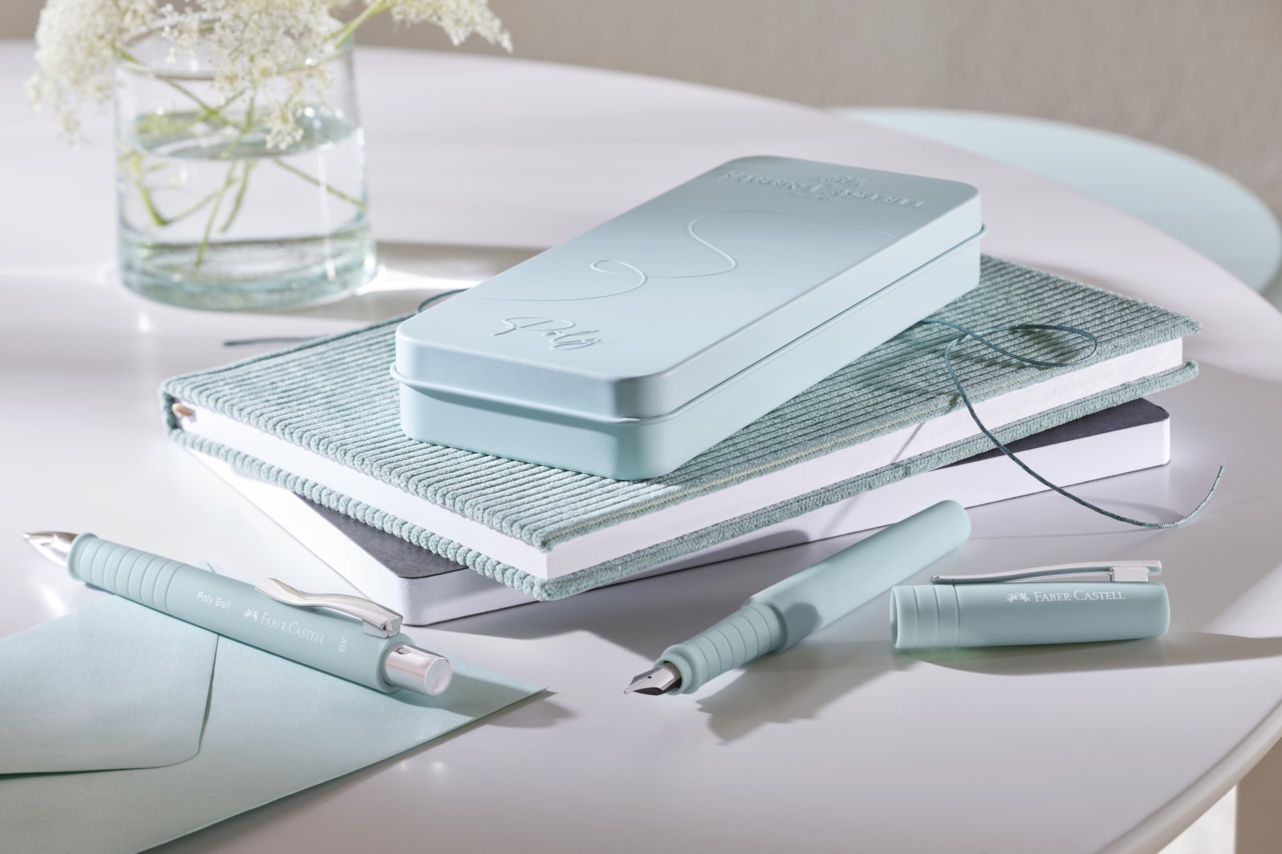 FABER-CASTELL 241053 - Schreibset Poly Pen mit Kugelschreiber und Füller, caribic blue 6