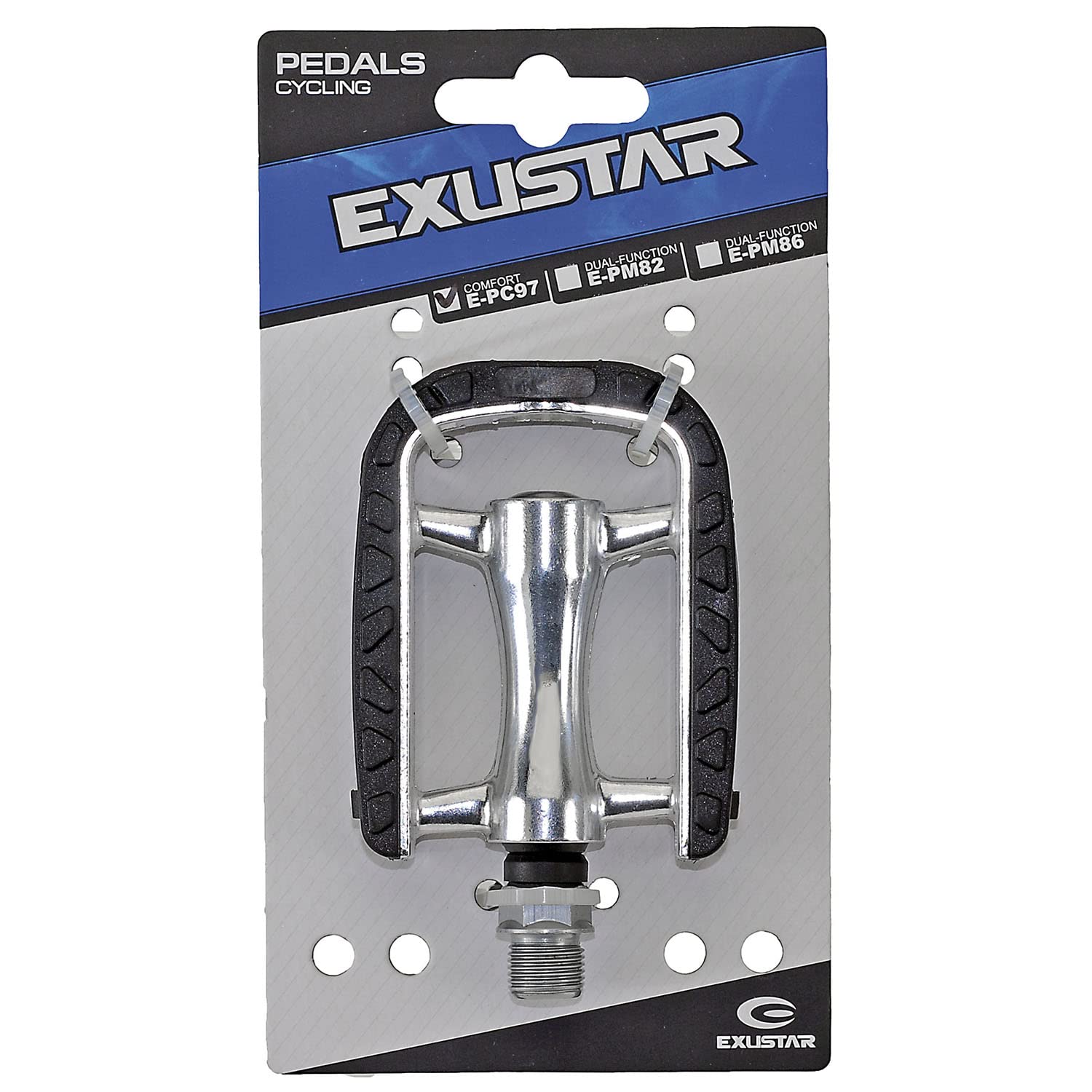 Exustar E-PC97 Non-Slip Pedal - Silver/Black