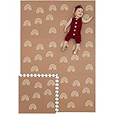 CHILDLIKE BEHAVIOR XL Baby Play Mat - 72in x 48in Puzzle Play Mat with 6 Foam Floor Tiles - Interlocking Tummy Time Mat for T