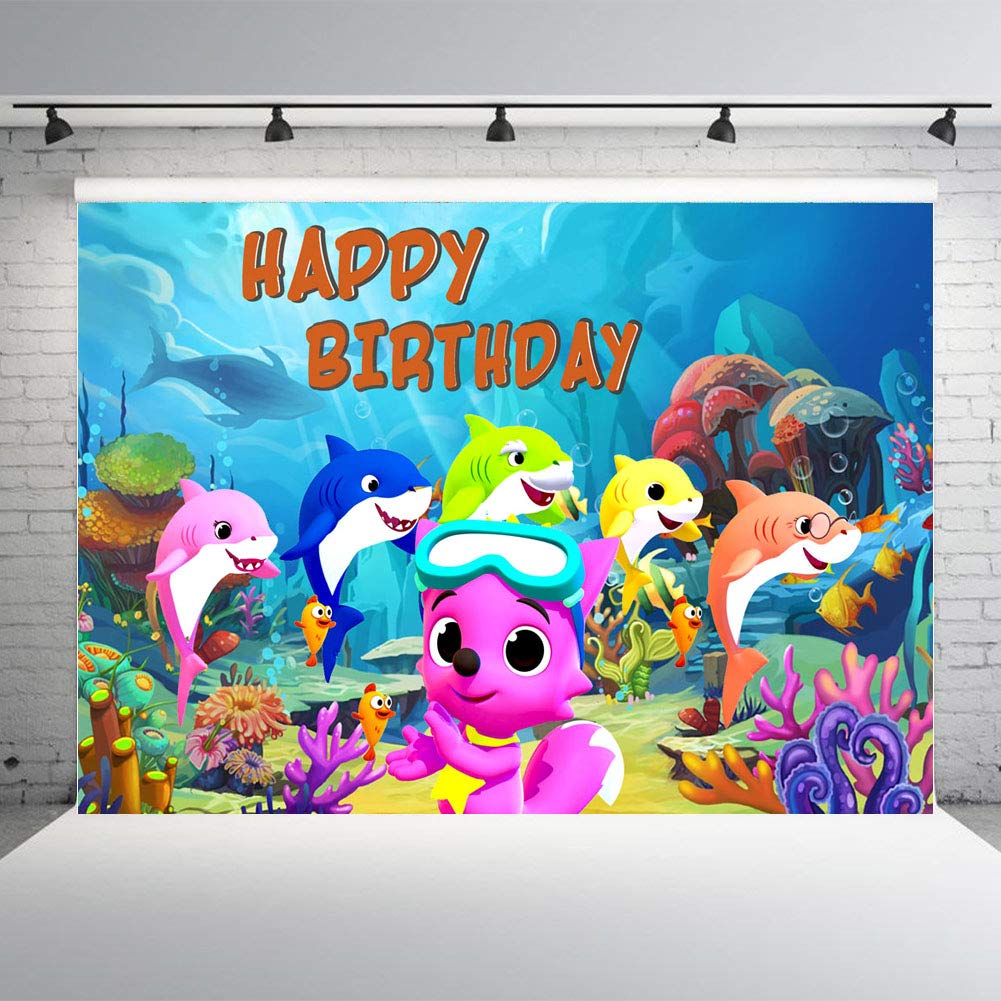 Electronics Photo Backgrounds Alpharise Co Jp Baby Shark Family Photo Background Children Happy Birthday Doo Doo Doo Party Photography Backdrops Blue Sea Cartoon Animals Theme Studio Props Booth Banner 5x3ft Vinyl
