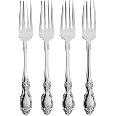Oneida Louisiana Dinner Forks Silverware Set for 4, Flatware | mirror finish, dishwasher safe | cutlery set for kitchen and dining, utensil set, heavy duty, kitchen essentials