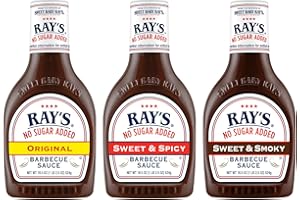 Sweet Baby Ray’s Gourmet Barbecue Sauce Variety Pack, 1 No Sugar Added Sweet & Smoky, 1 No Sugar Added Original, 1 No Sugar Added Sweet & Spicy. 3 ct. - Includes Sweet Baby Ray's Sticker