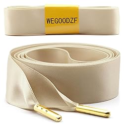 WEGOODZF Ribbon Satin Sneakers Shoelaces: 2 Pair