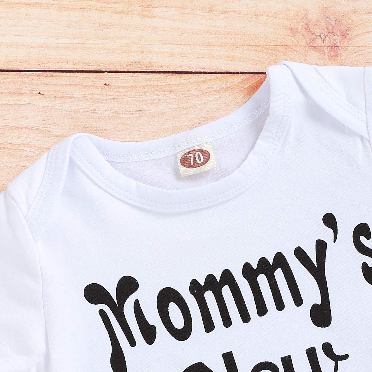 3Pcs Baby Boy Clothes Mommy's New Man Print Bodysuit Summe Cotton Short Sleeve Romper Moustache Pants+Hat Outfits Set: Clothing