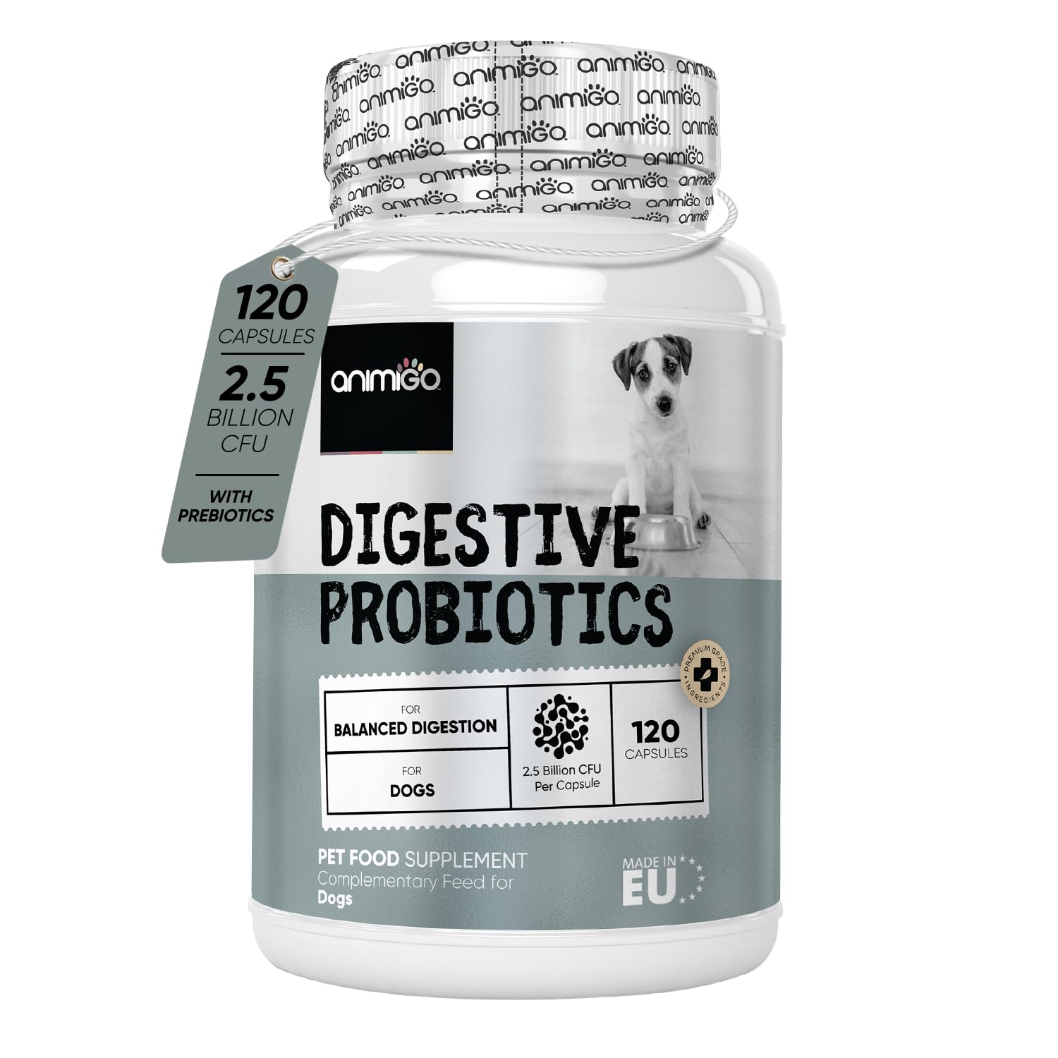 Probiotics for Dogs - Added Prebiotics & Digestive Enzymes - Dog Probiotics for Gut Health, Allergies & Immunity Breeds - Dog Digestive Supplements - 120 'Split & Pour' Capsules