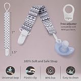 PUTSKA 4 Pack Dummy Clip Holder Soother Leash Black White view 4