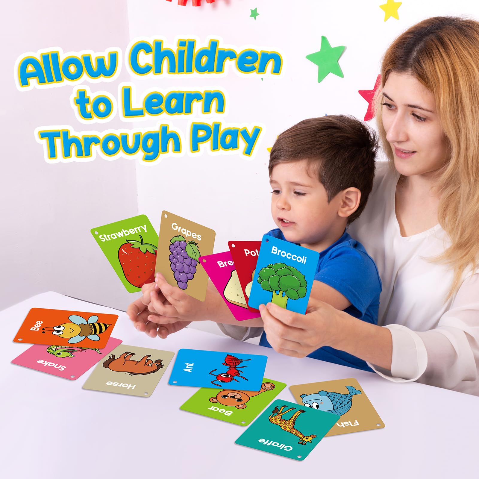Mua Torlam Toddler Flash Cards Baby Cognitive Flashcards for Kids ...
