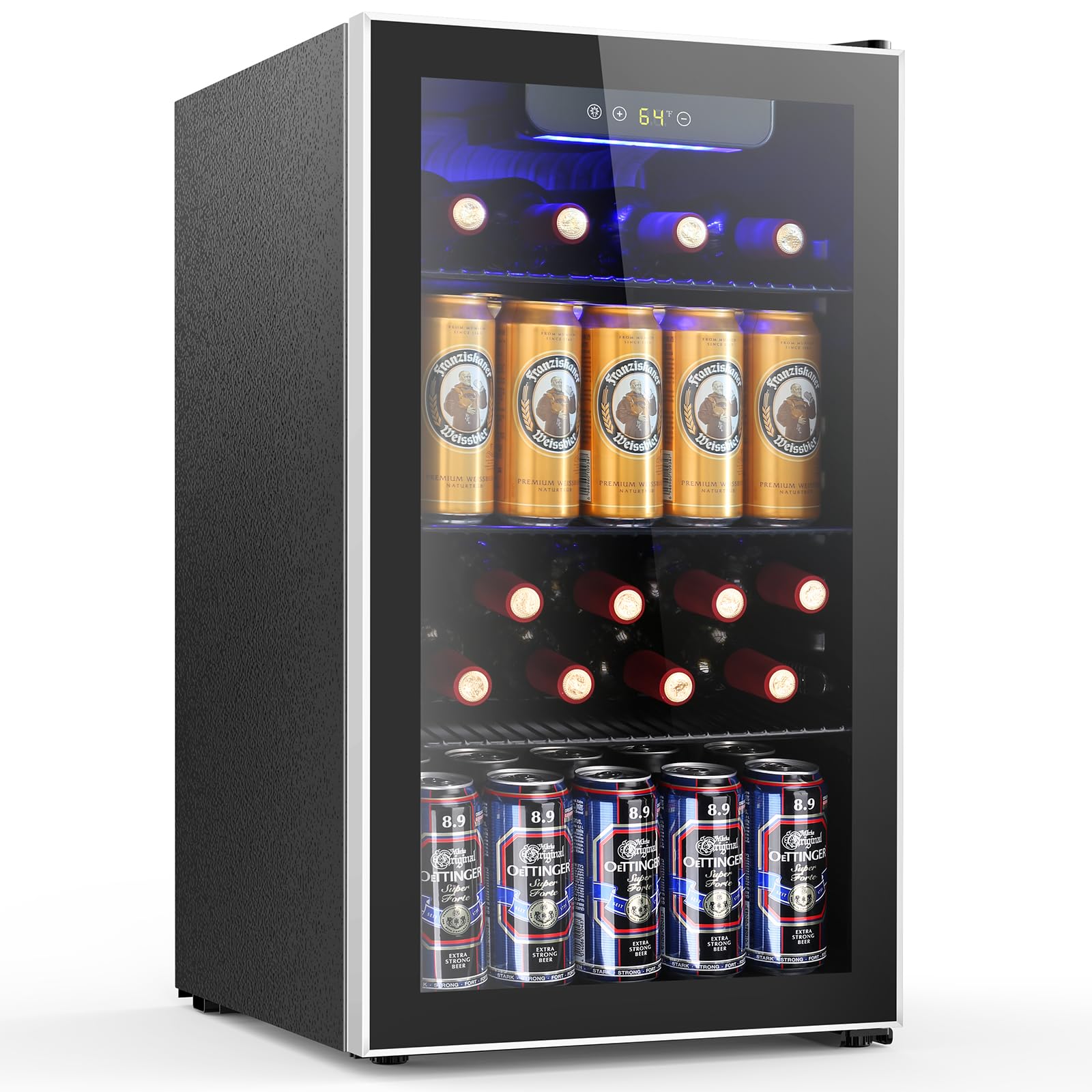 Photo 1 of Joy Pebble Beverage Refrigerator Cooler 3.2 Cu.Ft,120 Can Mini Fridge with Glass Door for Beer Soda Wine,Drink Drink Fridge with Adjustable Thermostat,Beverage Fridge for Bar Home Office