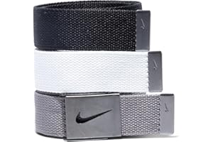 Nike Men's Standard 3 Pack Golf Web Belt, White/gray/black, One Size