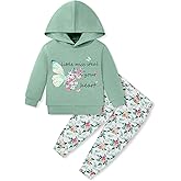 Coco&RARA Toddler Girls Clothes Baby Hoodie Sweatshirt Flower Sweatpants Outfits 2pcs Fall Winter Tracksuit Set 18M-6T