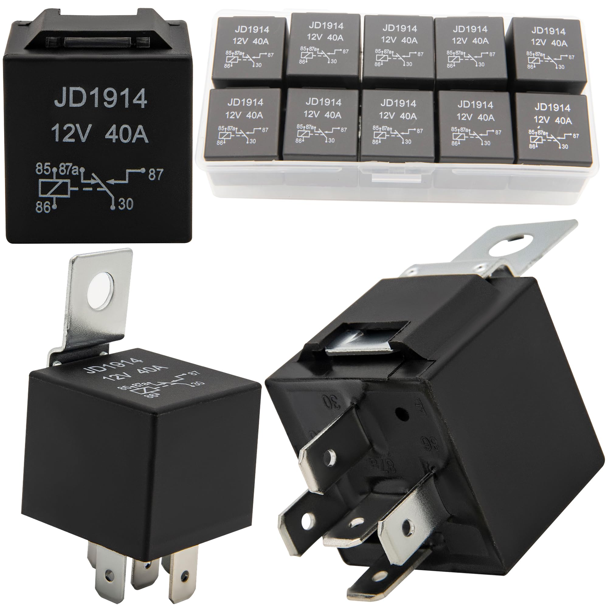 Photo 1 of 10 Pack 30/40 AMP 12V Relay Switch?SPDT?,Waterproof 5-Pin Relay Switch,for 12 Volt Automotive Marine Relays for Boats Auto Fan Cars