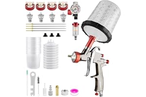 BENTOHKLE R500 LVLP Air Spray Gun with 10pcs 650ml Disposable Cups 1.3/1.5/1.7/2.0mm Nozzles, Automotive Paint Guns R500 Paint Gun Sprayer for House Painting, Car, Furniture