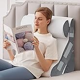 MEGCXIT 3PCS Bed Wedge Pillow for Headboard, Adjustable Wedge Pillow for Sleep Apnea, 23” Wide Triangle Pillow Wedge Set for After Surgery, Acid Reflux Relief, Snoring, Neck&Back Support, White/Grey