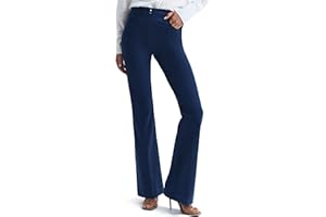 Houmous S-XXL 29''31''33''35'' Inseam Women's Bootcut Dress Pants w/Pocket Stretch Work Lounge Pant Office Casual Pants