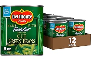 DEL MONTE BLUE LAKE Cut Green Beans, Canned Vegetables, 12 Pack, 8 oz Can