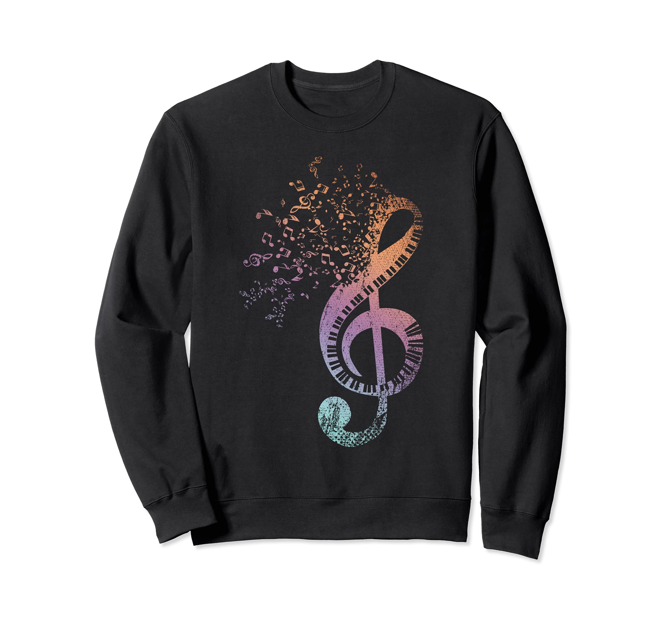 Treble Clef Piano Keyboard Musician Pianist Colorful Piano Sweatshirt