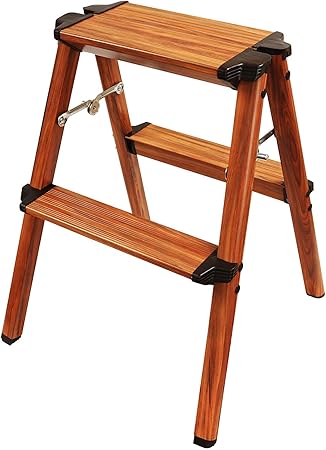 Amazon Co Jp Up Store 木目調 アルミ製ステップ台 折りたたみ脚立