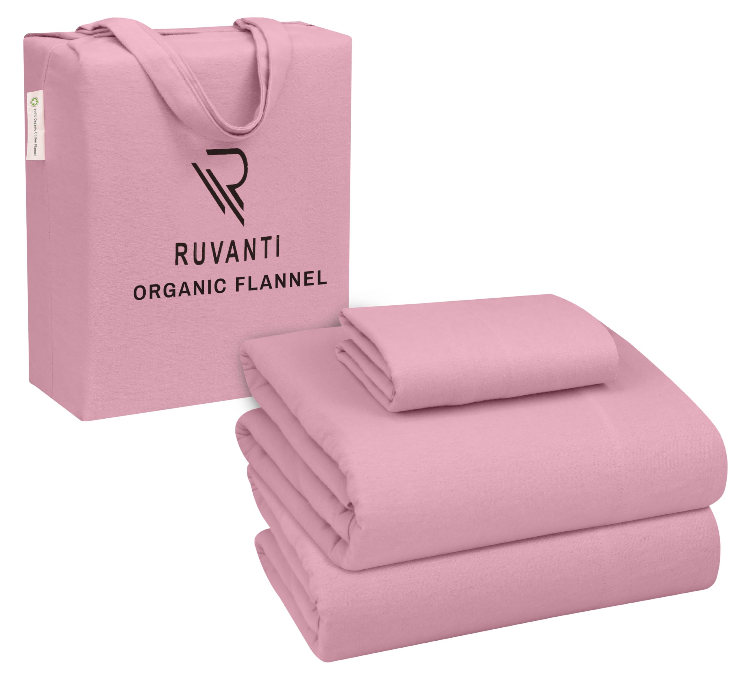 RUVANTI Organic Flannel Sheets Twin XL Size