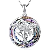 WINNICACA Nurse Gifts for Women 925 Sterling Silver Caduceus Angel Wing RN Necklaces Jewelry Gifts for Nurses Doctors Medical Students Nurses Week Appreciation Graduation Christmas Gift