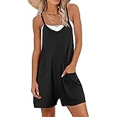 Caracilia Romper for Women Summer Casual Sleeveless Loose Overall Spaghetti Strap Shorts Jumpsuit 2026 Beach Vacation Clothes