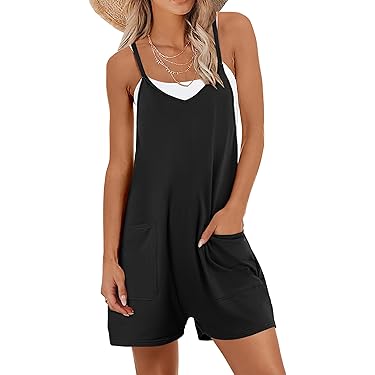 Women's Casual Loose Jumpsuits Long Sleeve V Neck Oversized Rompers Baggy Overalls Lounge Pajamas Onesie Jumper