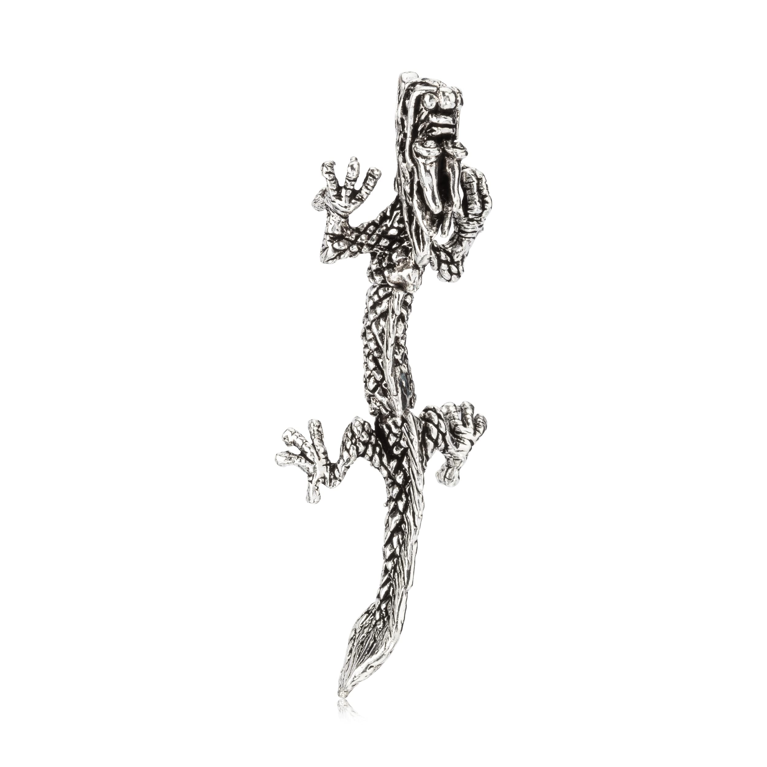NKlaus Viking dragon pendant 6cm silver 925 movable Scandinavian amulet 3996