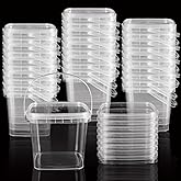 20PCS 70 oz Slime Containers with Lids and Handles, Plastic 2000ml Storage Bucket Containers, Clear Empty Slime Buckets for Slime DIY Slime, Art Craft, Pigment, Small Tools, Part Material