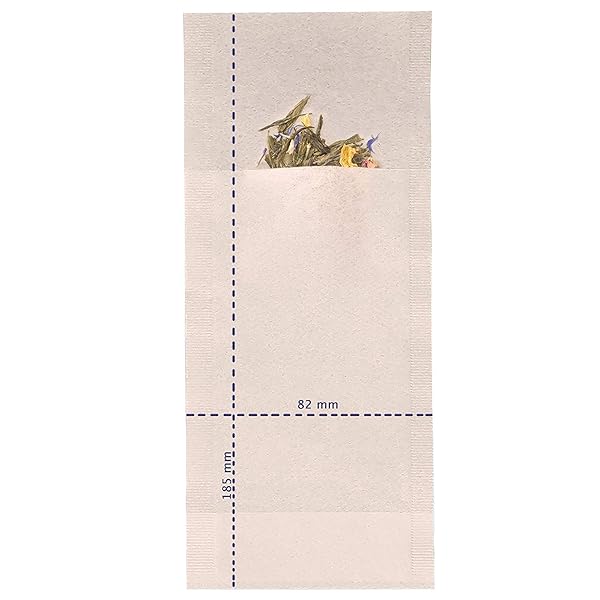 FINUM DISPOSABLE PAPER TEA FILTER BAGS FOR LOOSE TEA, BROWN, LARGE, 100 COUNT
