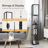 OUTON Floor Lamp Shelf with Remote Control Dimmable 4 Colour Temp Black view 6